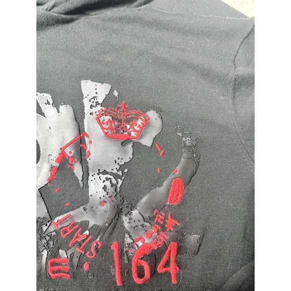 Ralph Lauren Polo Graphic Spell Out Red Logo Lightweight Black Hoodie Men M NICE - Picture 11 of 14